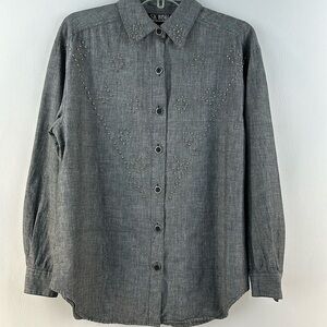 Vintage SK Wear Western Studded Button Down Shirt, M